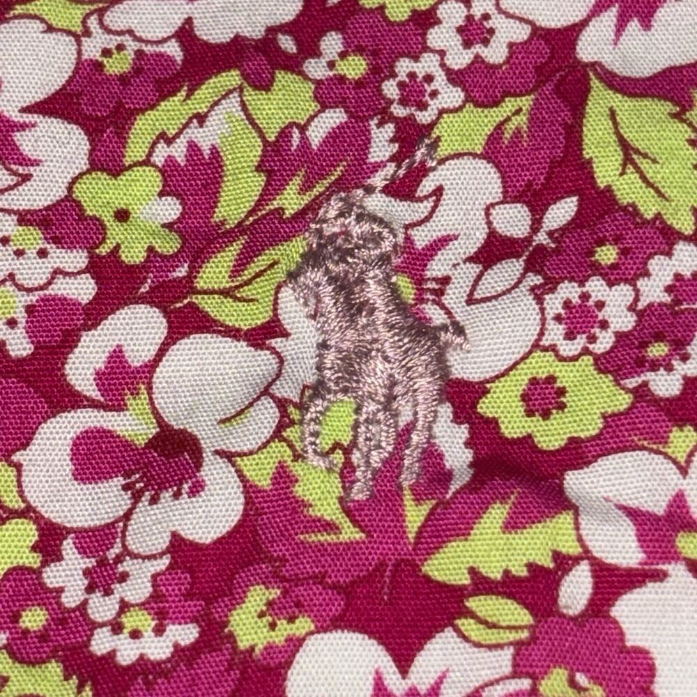 Ralph Lauren Polo Golf Top Women's Size 4 Sleeveless Button Cotton Floral Pink - Picture 2 of 7